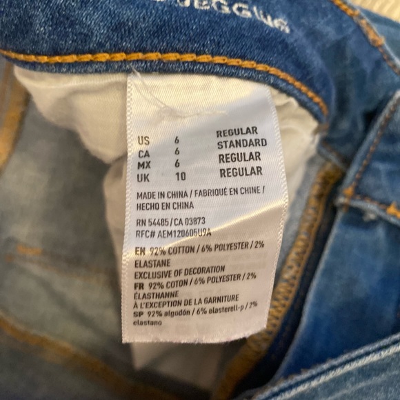 American Eagle distressed high waisted jeggings Sz 6 - Picture 7 of 11